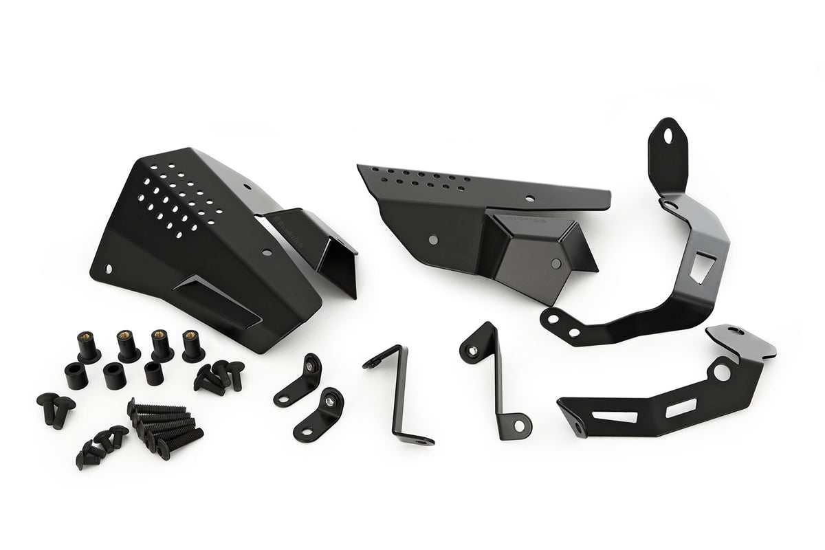 Reliable protection for vulnerable line connections, connectors, the throttle sensor and the injector tube