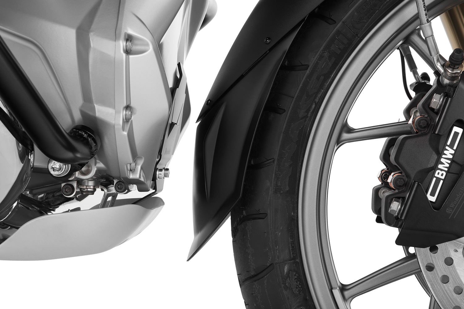 Wunderlich »EXTENDA FENDER« for BMW R 1200/1250 GS LC, protecs the headers and the engine from demage and dirt.