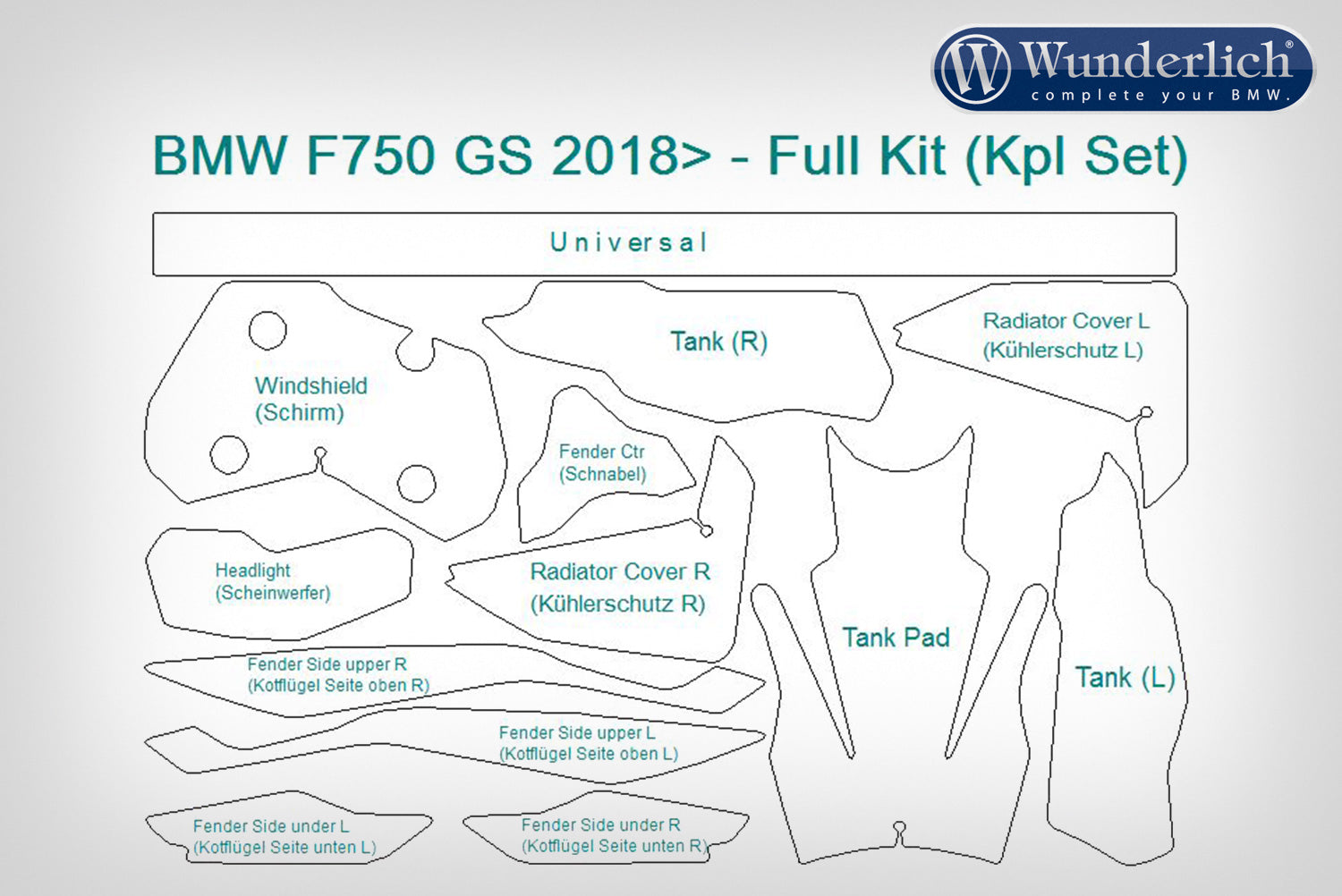 PremiumShield - Complete Paint Protection Set for F 750 GS / for F 800 GS