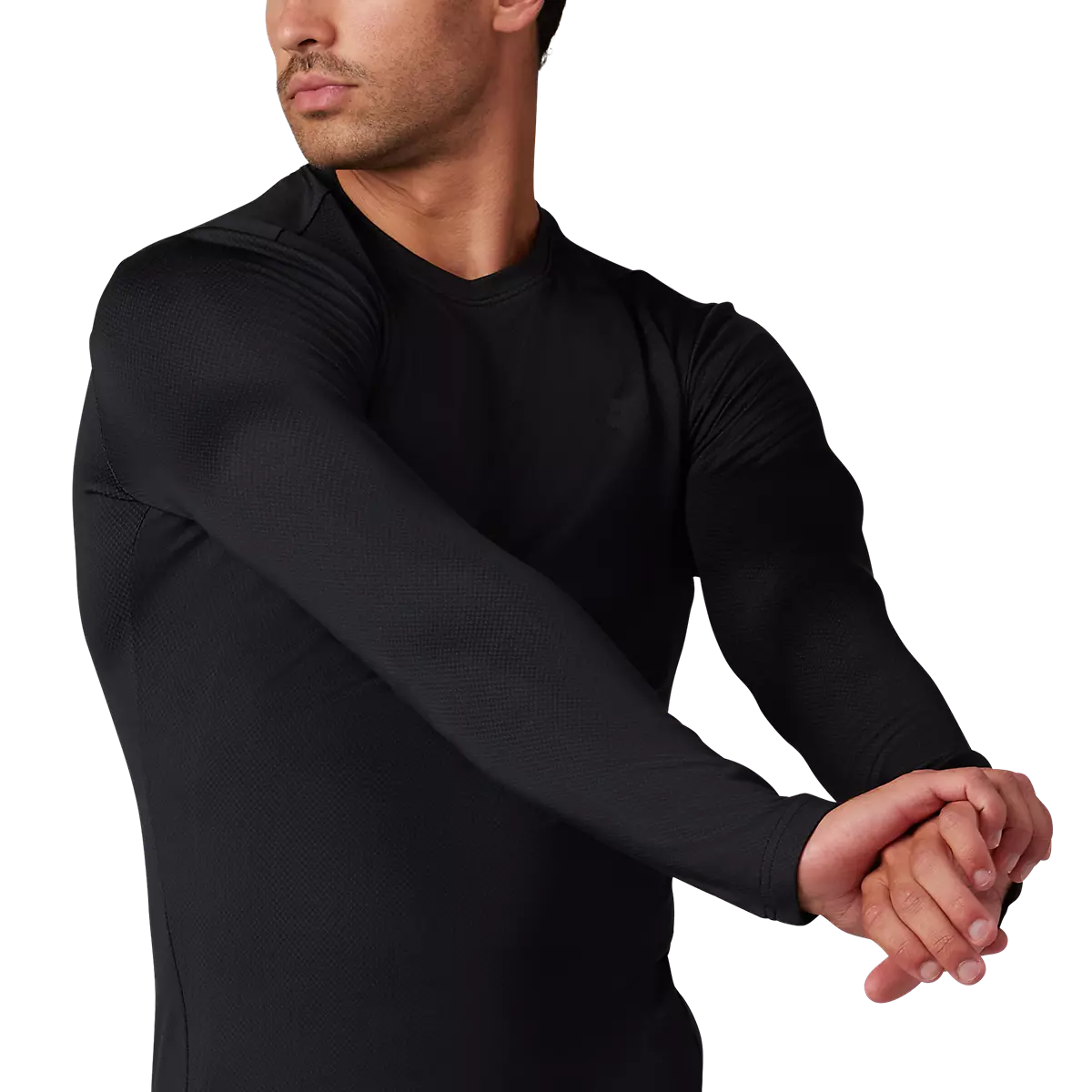 Fox Racing - Tecbase Fire Long Sleeve Shirt-Black (29574-001)