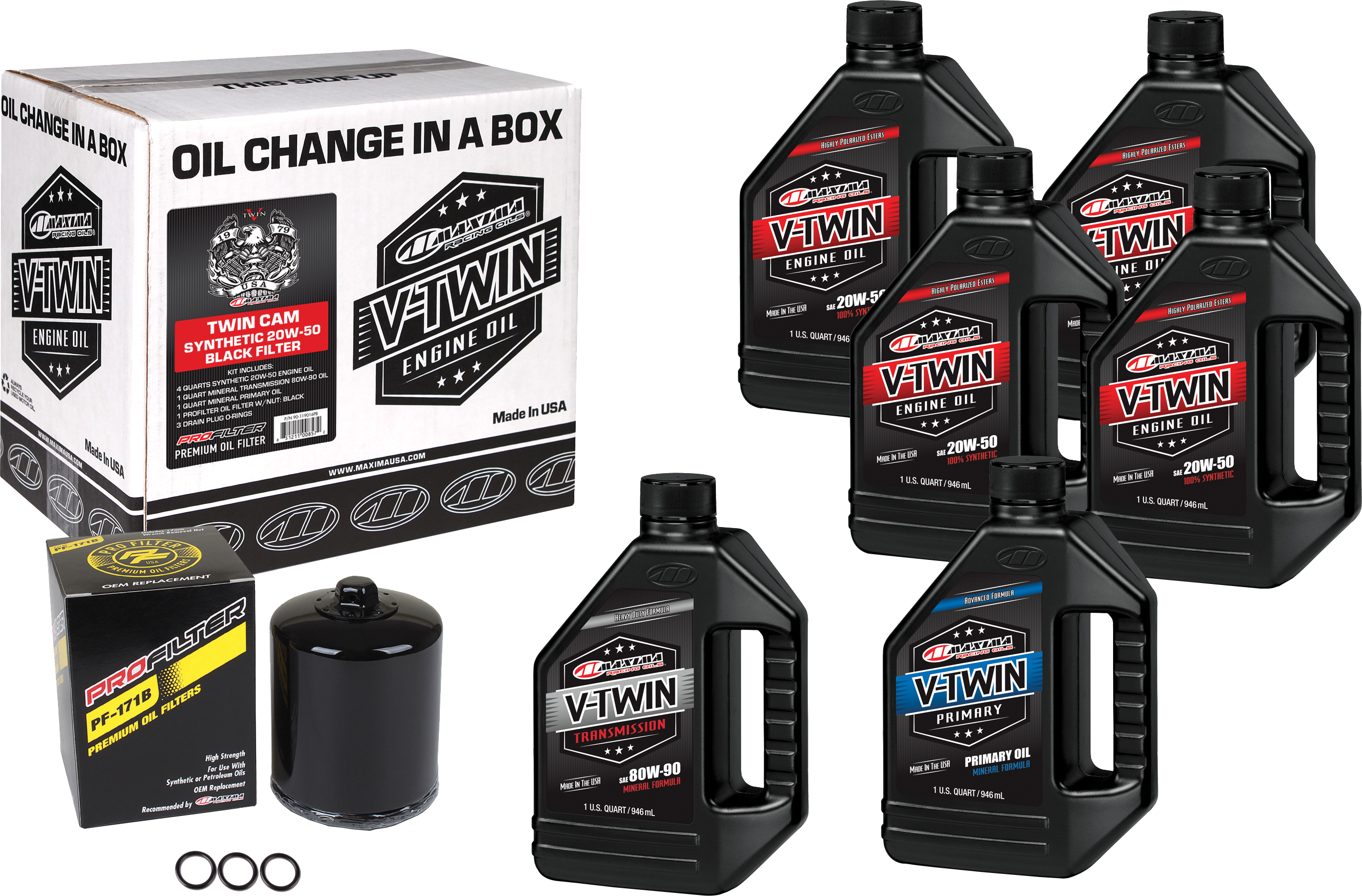 Maxima - V-Twin Oil Syn Black Filter Tc (Kit)