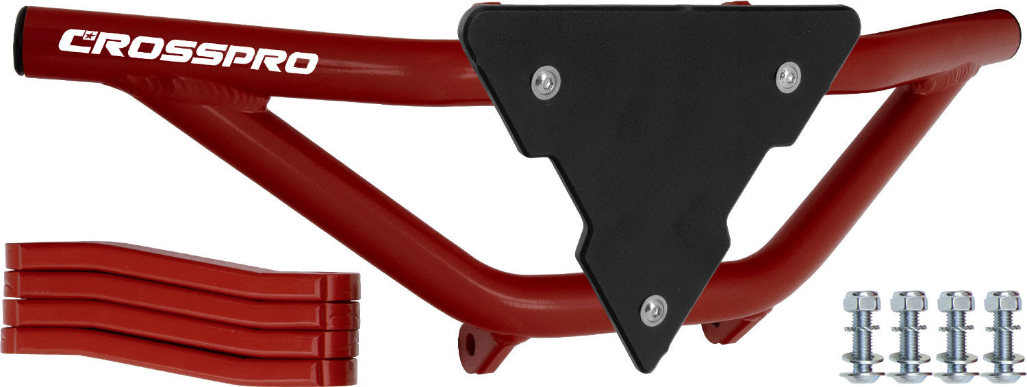 Crosspro - Front Bumper Gliese For Suzuki LT-Z 250-Red Tube / Black Plate