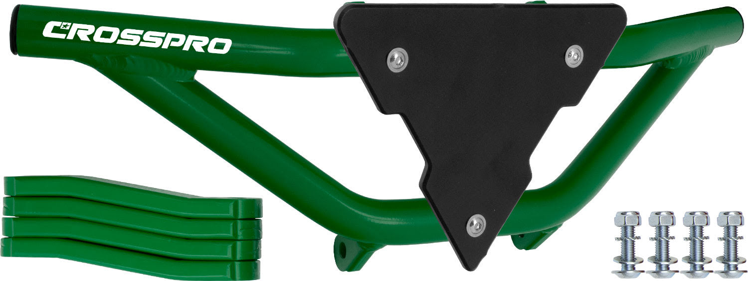 Crosspro - Front Bumper Gliese For Adly Herkules 500 S-Green Tube / Black Plate