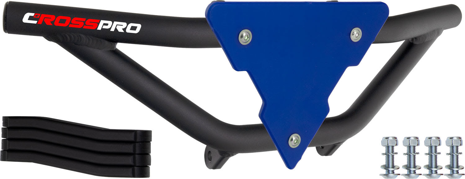 Crosspro - Front Bumper Gliese For Yamaha YFM 350 Raptor-Textured Black Tube / Blue Plate