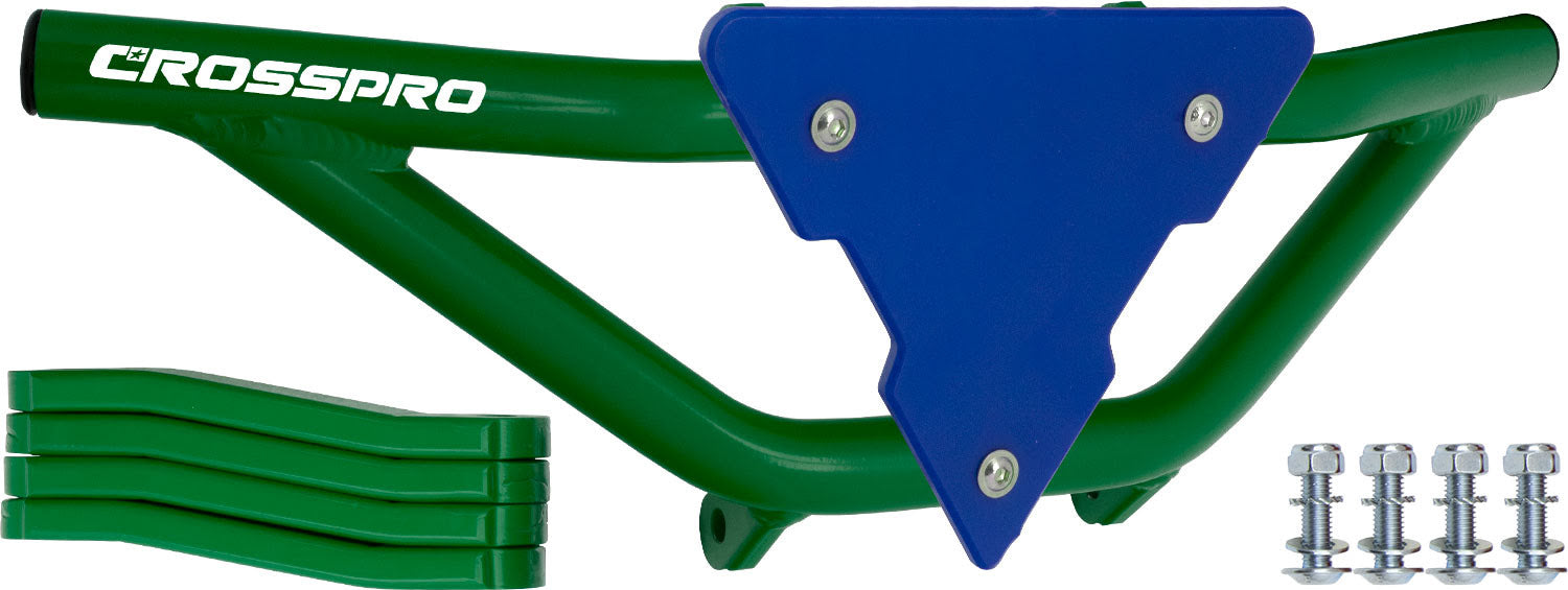 Crosspro - Front Bumper Gliese For Polaris Outlaw 500-Green Tube / Blue Plate