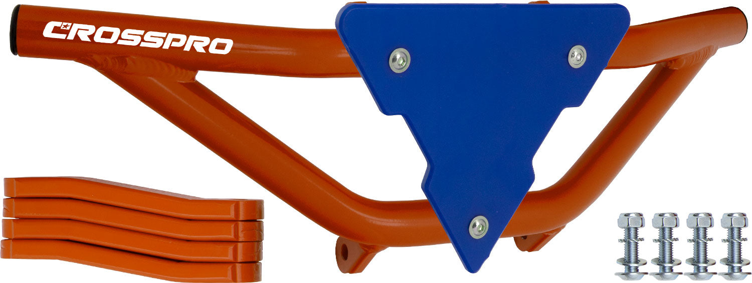 Crosspro - Front Bumper Gliese For Suzuki LT-Z 250-Orange Tube / Blue Plate