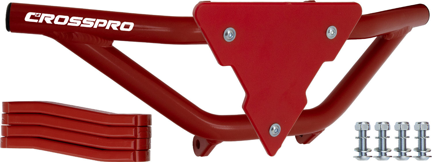 Crosspro - Front Bumper Gliese For Honda TRX 250-Red Tube / Red Plate