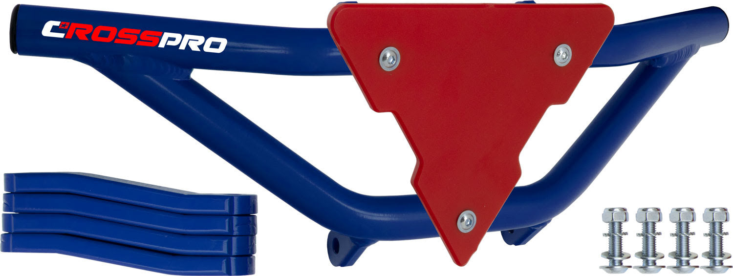 Crosspro - Front Bumper Gliese For Adly Herkules 500 S-Blue Tube / Red Plate