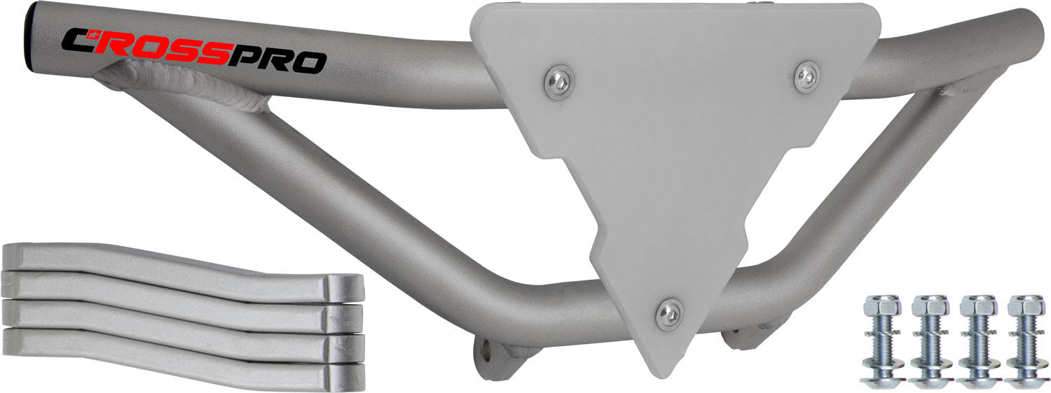 Crosspro - Front Bumper Gliese For Yamaha YFM 250 Raptor-Ice Polish Tube / White Plate