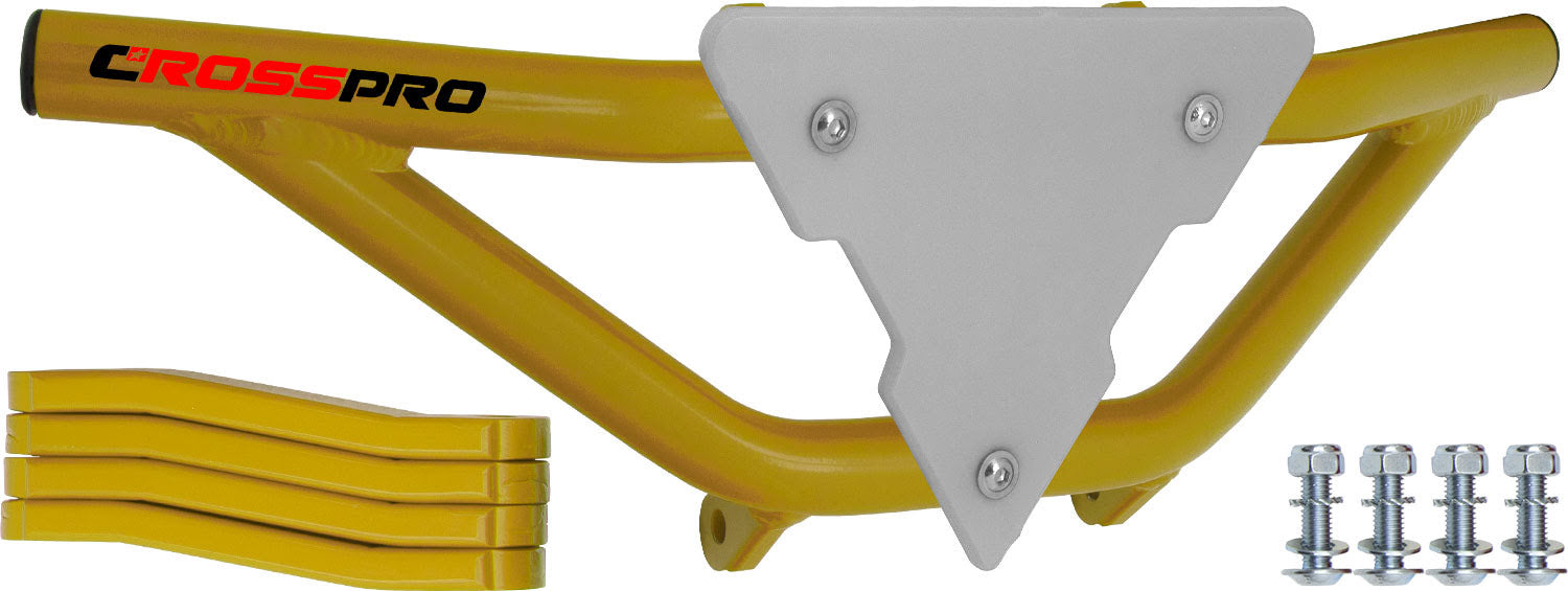 Crosspro - Front Bumper Gliese For Yamaha YFZ 350 Banshee-Yellow Tube / White Plate