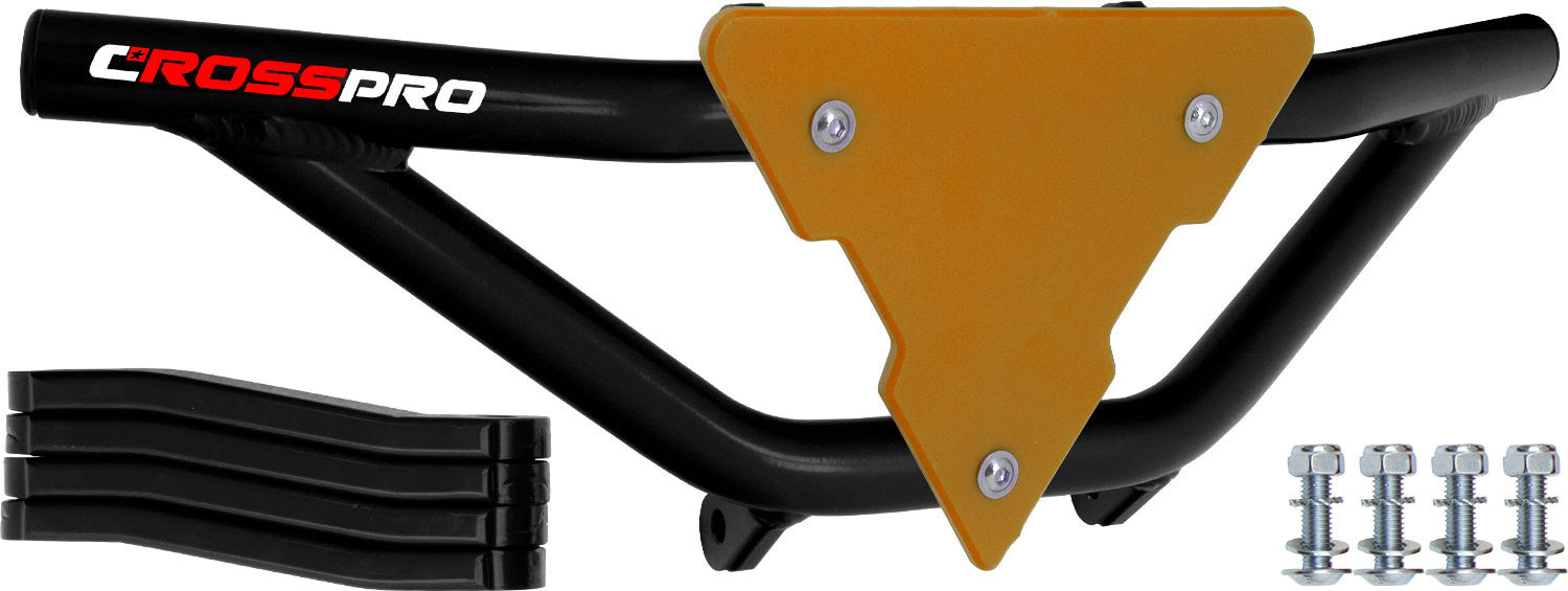 Crosspro - Front Bumper Gliese For Suzuki LT-R 450-Black Tube / Yellow Plate
