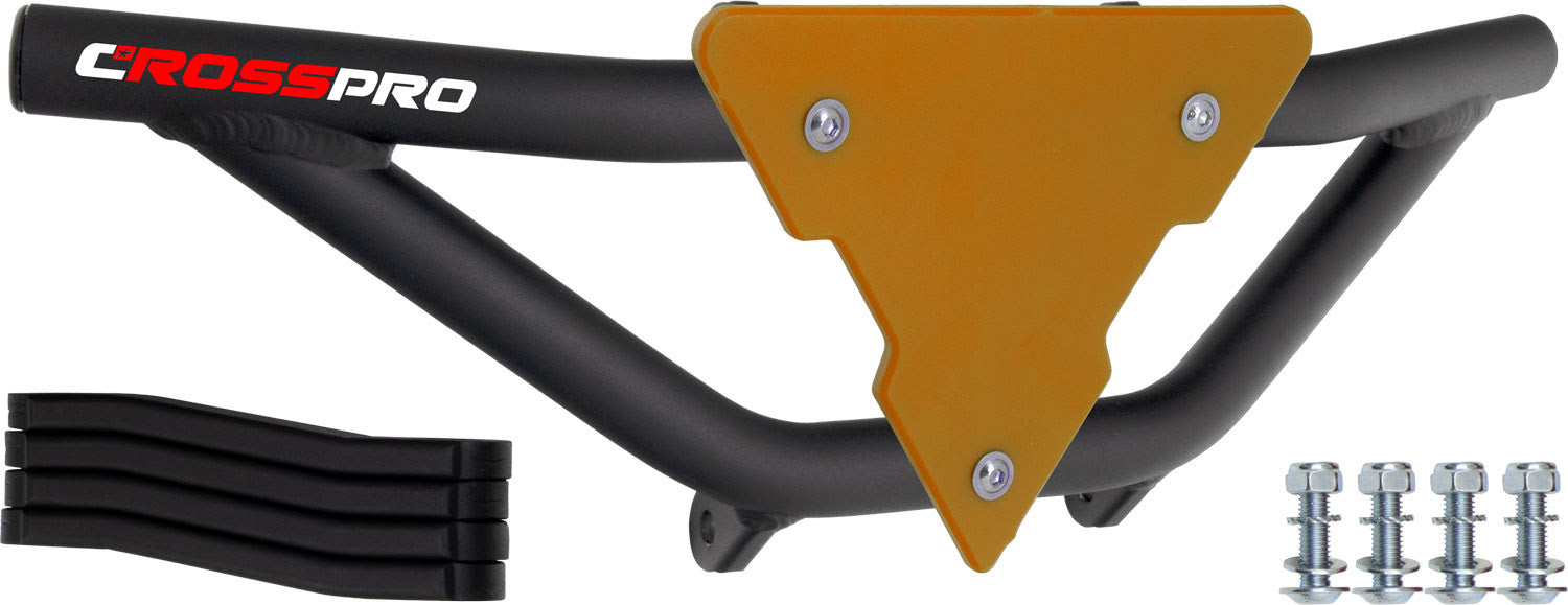 Crosspro - Front Bumper Gliese For Yamaha YFZ 350 Banshee-Textured Black Tube / Yellow Plate