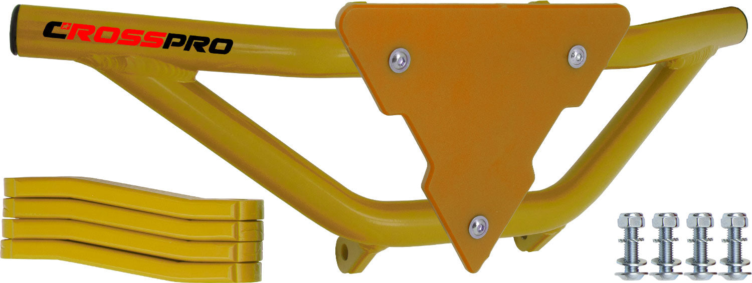 Crosspro - Front Bumper Gliese For Kawasaki KFX 450R-Yellow Tube / Yellow Plate