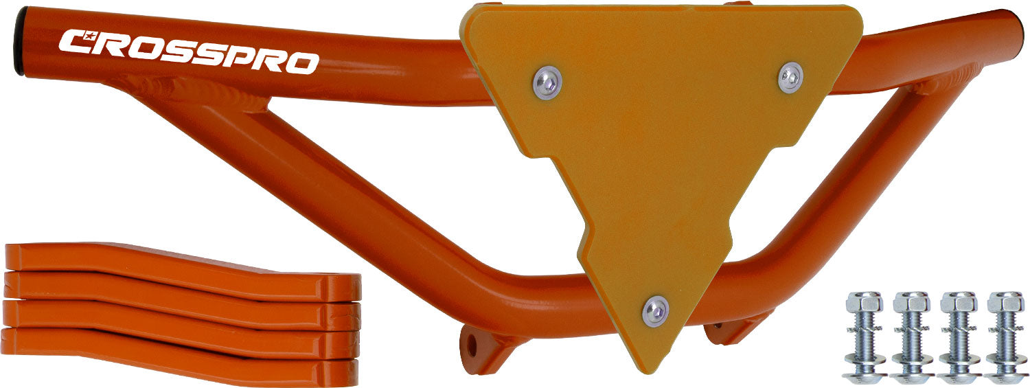 Crosspro - Front Bumper Gliese For 450 XC (ATV), 525 XC (ATV), KTM 450 SX (ATV), 505 SX (ATV)-Orange Tube / Yellow Plate