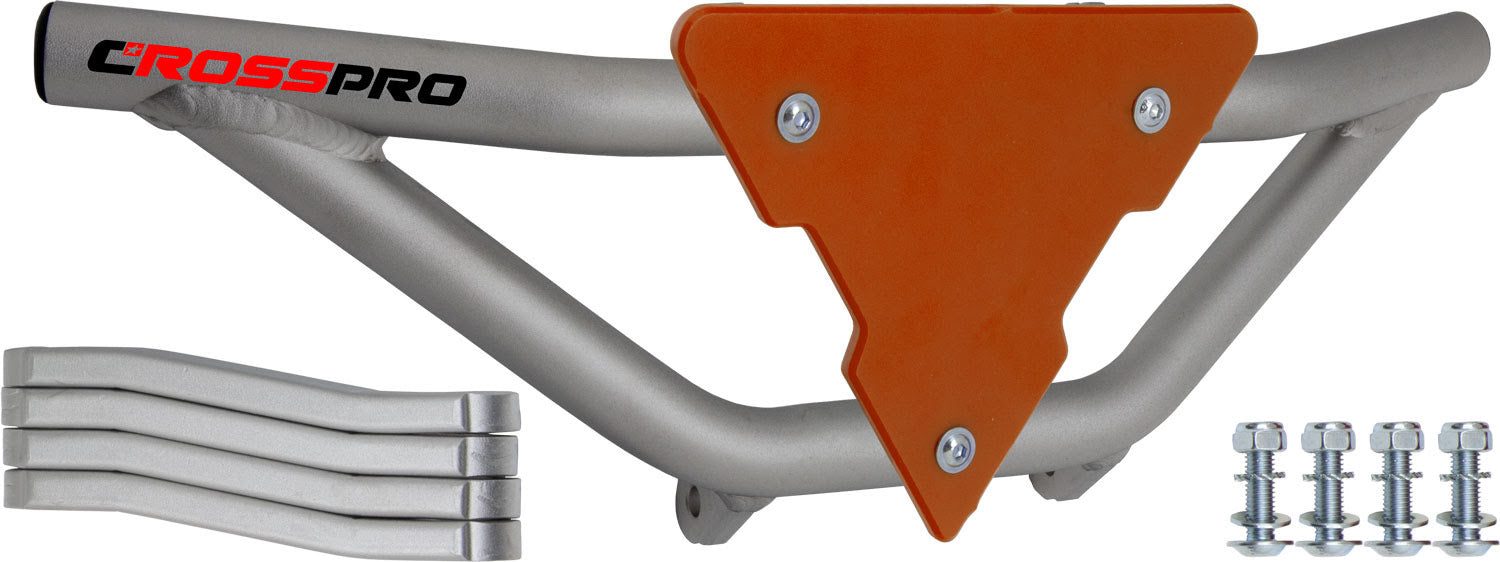 Crosspro - Front Bumper Gliese For Yamaha YFZ 450-Ice Polish Tube / Orange Plate