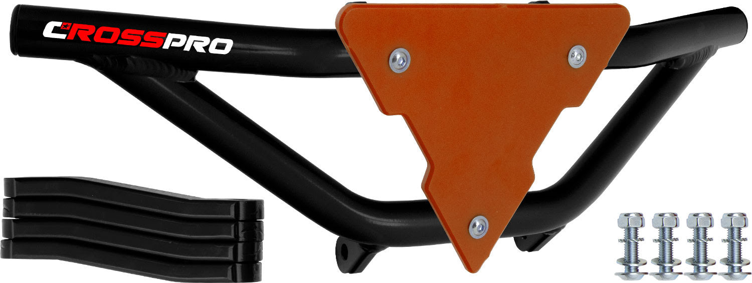 Crosspro - Front Bumper Gliese For Honda TRX 250-Black Tube / Orange Plate