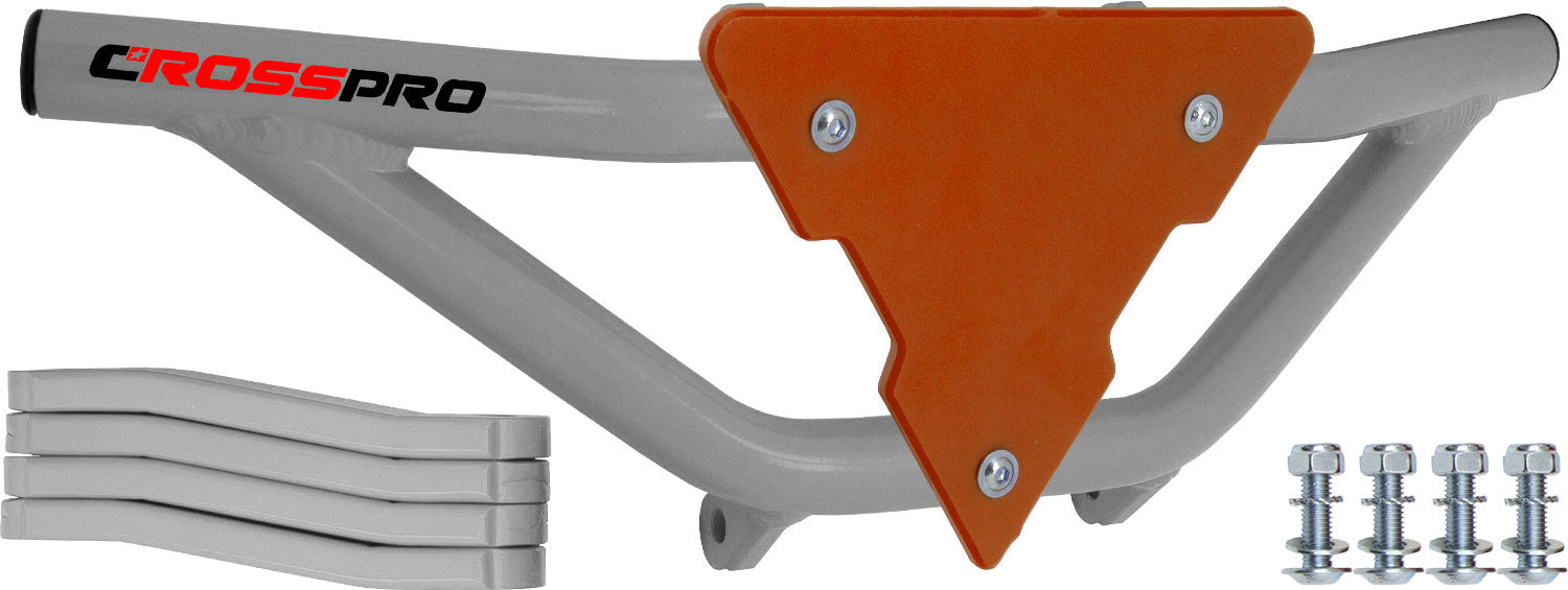 Crosspro - Front Bumper Gliese For Yamaha YFZ 350 Banshee-White Tube / Orange Plate