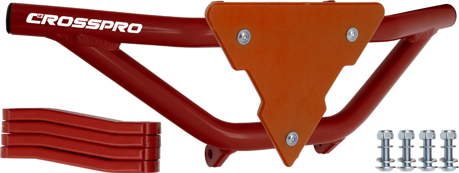 Crosspro - Front Bumper Gliese For Suzuki LT-R 450-Red Tube / Orange Plate