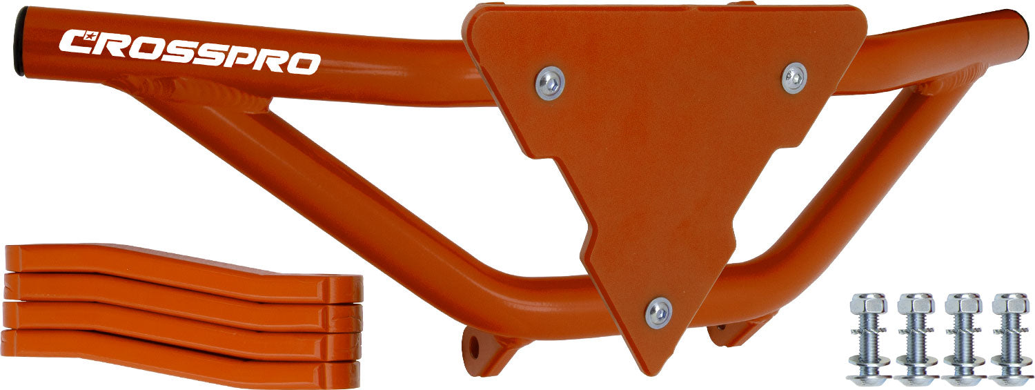 Crosspro - Front Bumper Gliese For Yamaha YFM 660 Raptor-Orange Tube / Orange Plate