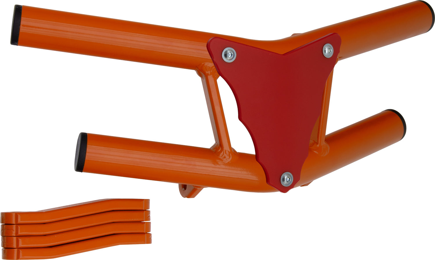 Crosspro - Front Bumper Waspe Lite For Yamaha YFM 700 Raptor-Orange Tube / Red Plate