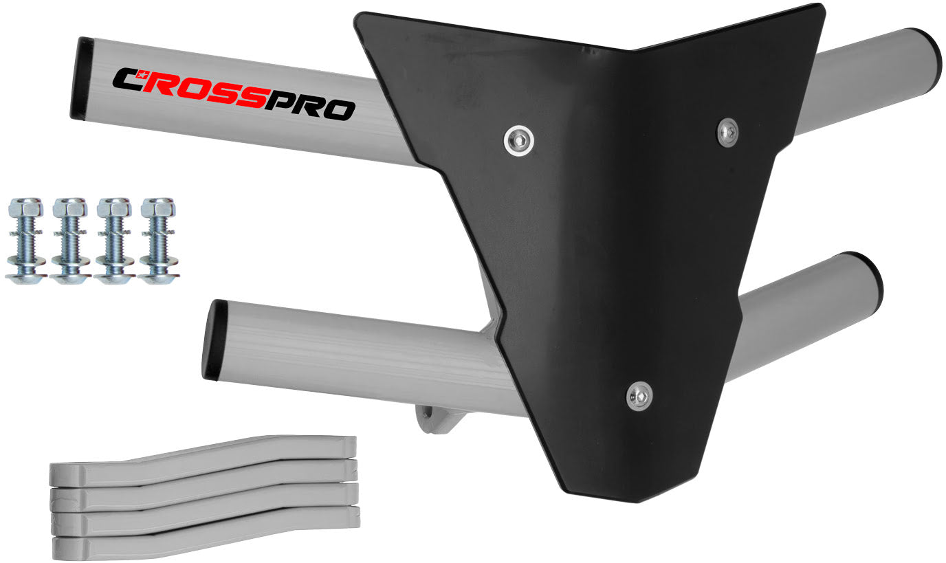 Crosspro - Front Bumper Waspe For Suzuki LT-R 450-White Tube / Black Plate