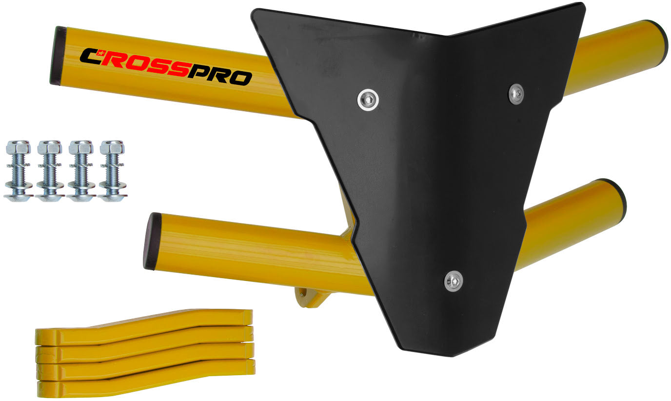 Crosspro - Front Bumper Waspe For Yamaha YFM 700 Raptor-Yellow Tube / Black Plate