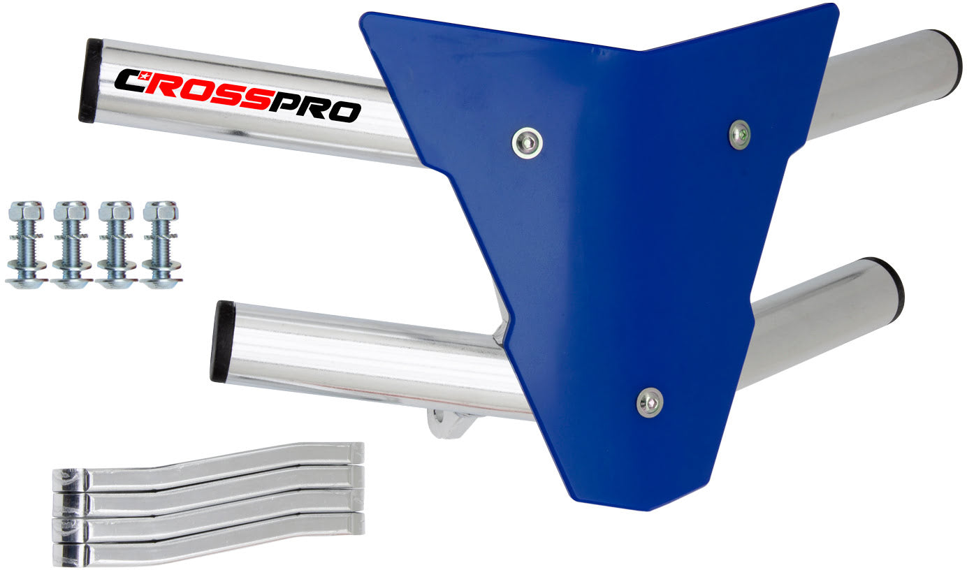 Crosspro - Front Bumper Waspe For Yamaha YFZ 450-Polish Tubo / Blue Plate