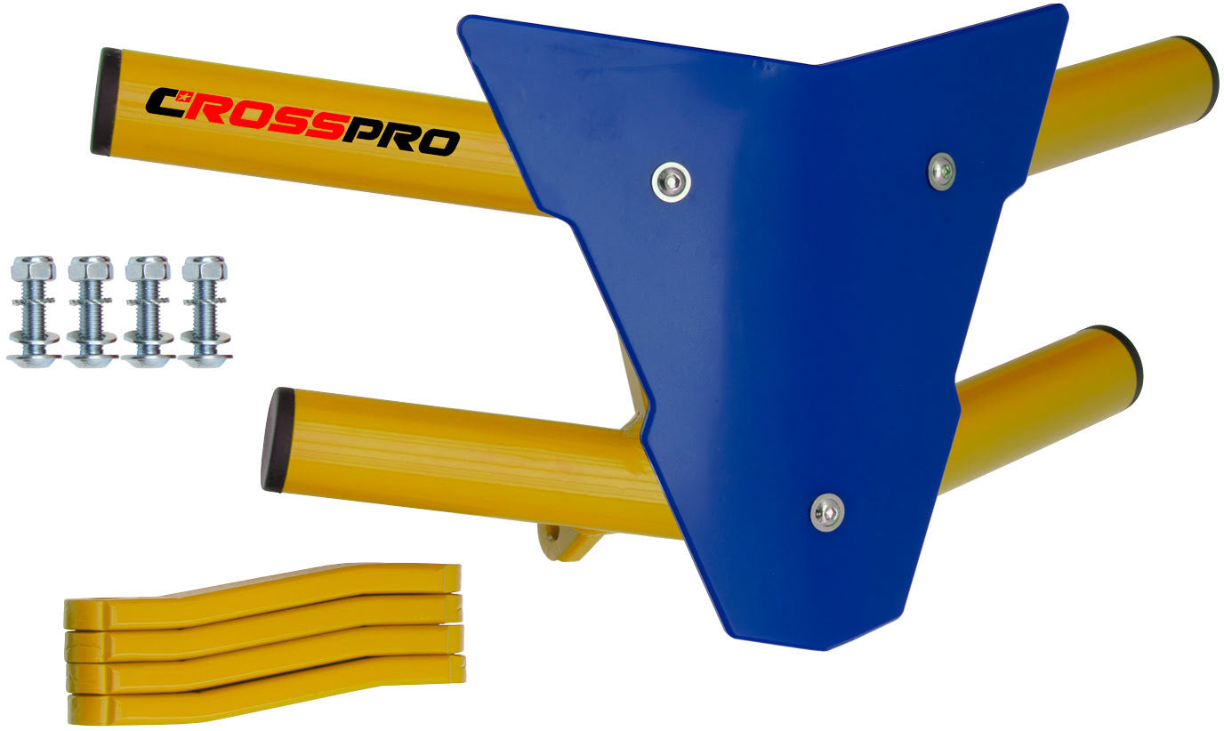 Crosspro - Front Bumper Waspe For Aeon Cobra 350-Yellow Tube / Blue Plate