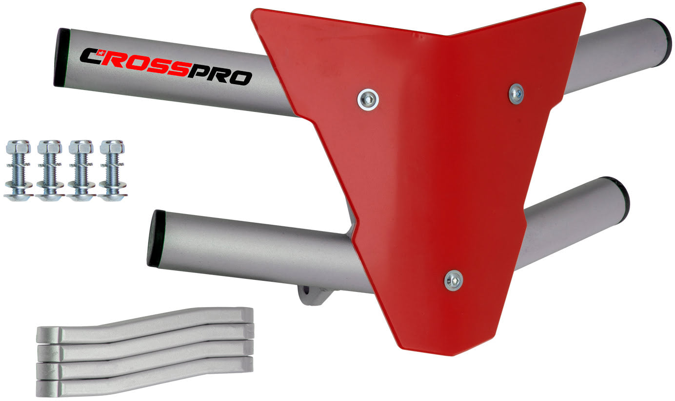 Crosspro - Front Bumper Waspe For Honda TRX 250-Ice Polish Tube / Red Plate