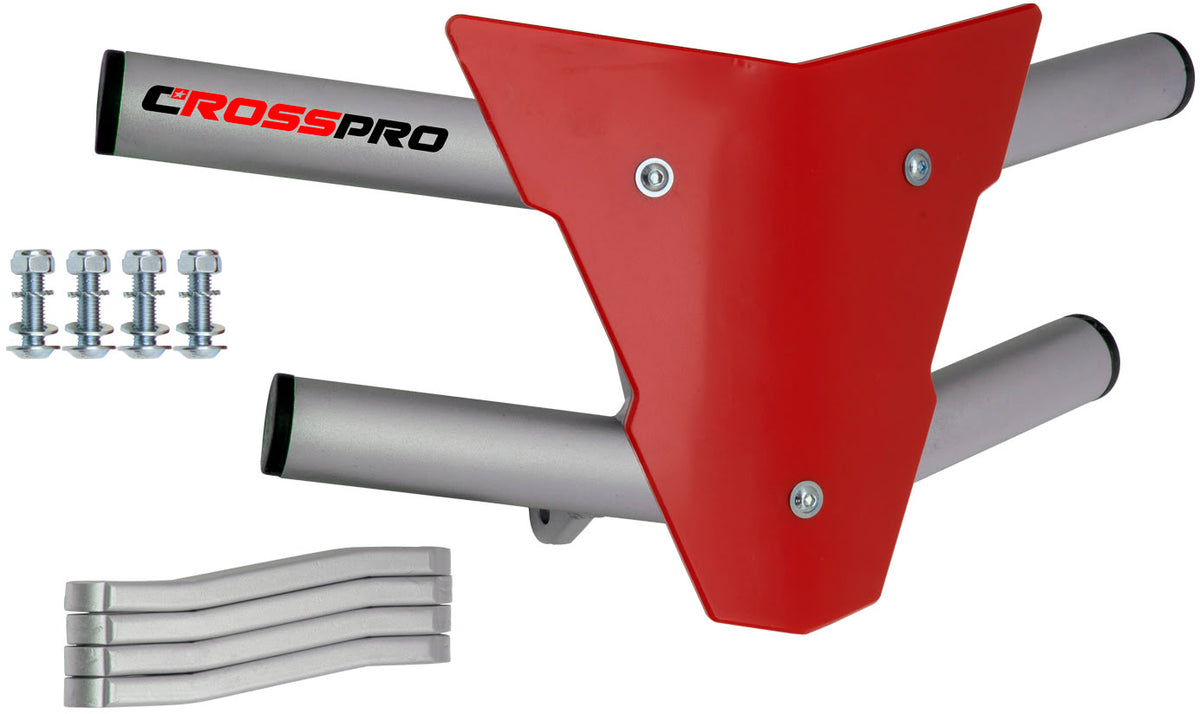 Crosspro - Front Bumper Waspe For Suzuki LT-Z 250-Ice Polish Tube / Red Plate