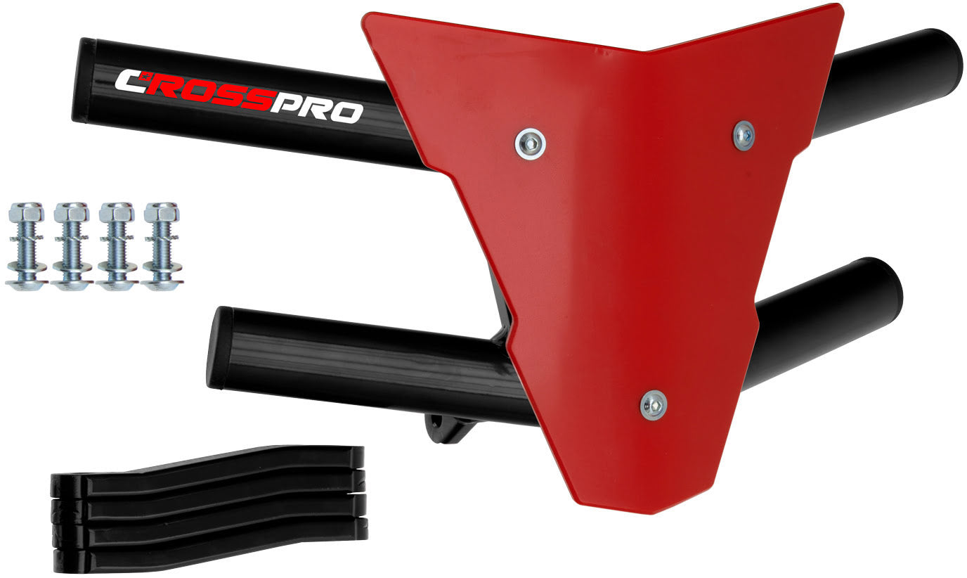 Crosspro - Front Bumper Waspe For Yamaha YFM 700 Raptor-Black Tube / Red Plate