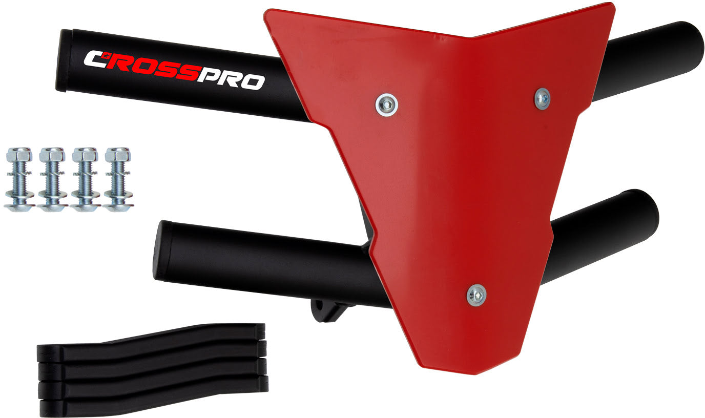 Crosspro - Front Bumper Waspe For Yamaha YFM 660 Raptor-Textured Black Tube / Red Plate
