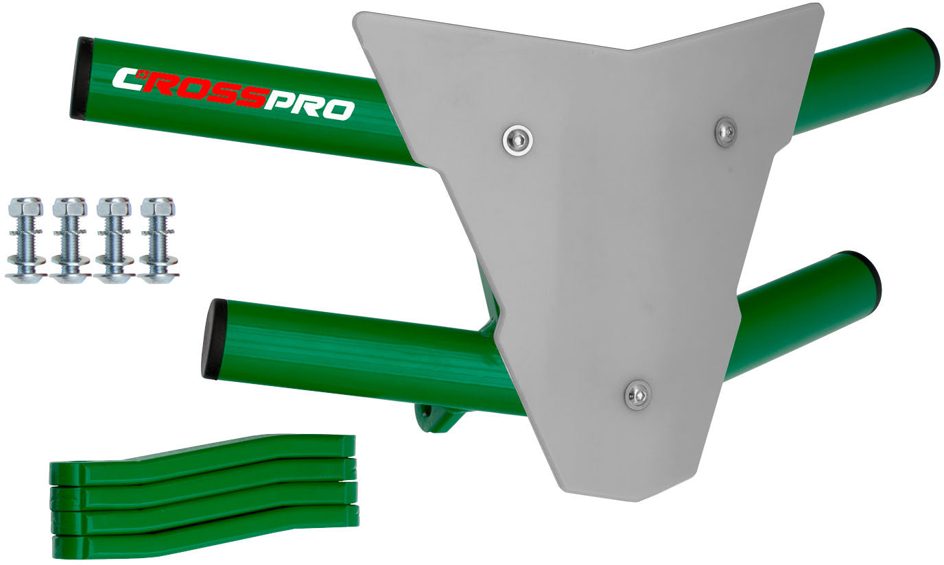 Crosspro - Front Bumper Waspe For Yamaha YFM 250 Raptor-Green Tube / White Plate