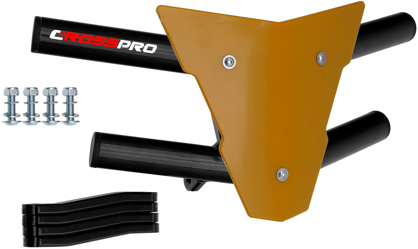 Crosspro - Front Bumper Waspe For Suzuki LT-Z 250-Black Tube / Yellow Plate