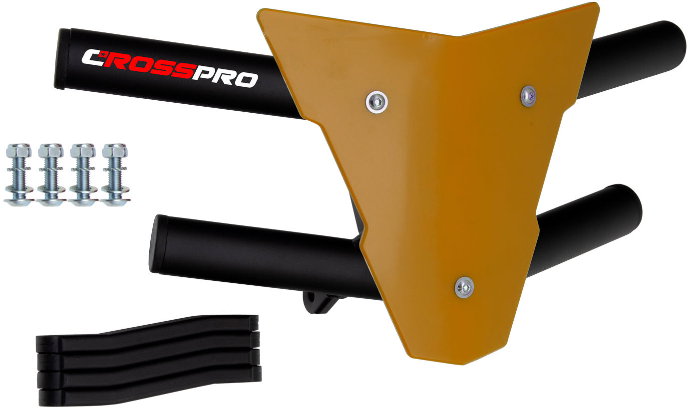 Crosspro - Front Bumper Waspe For Yamaha YFM 660 Raptor-Textured Black Tube / Yellow Plate