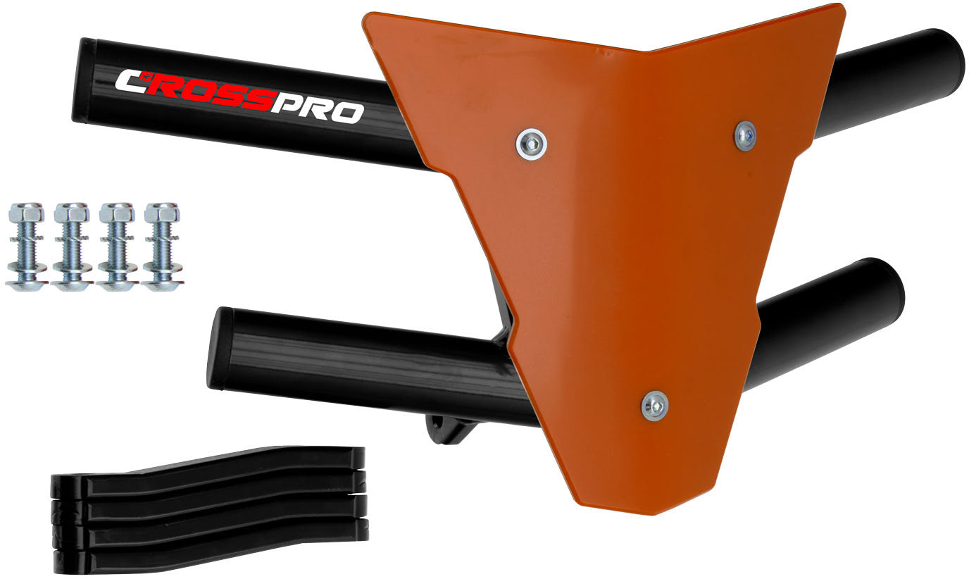 Crosspro - Front Bumper Waspe For Yamaha YFM 700 Raptor-Black Tube / Orange Plate