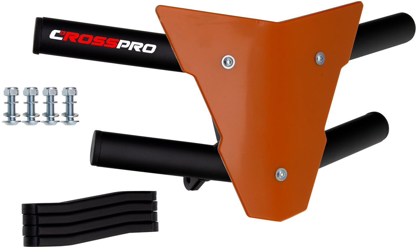 Crosspro - Front Bumper Waspe For Yamaha YFM 250 Raptor-Textured Black Tube / Orange Plate