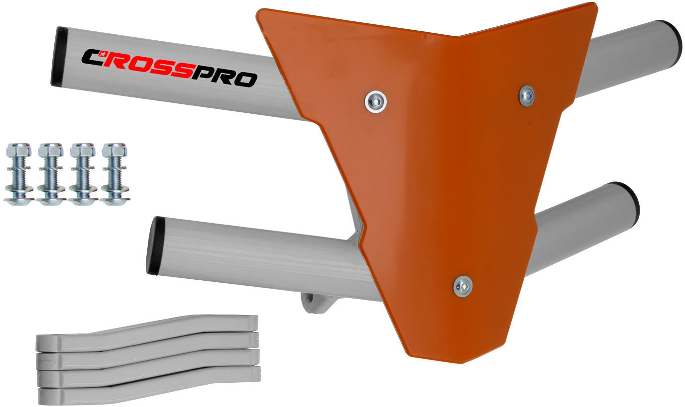 Crosspro - Front Bumper Waspe For Kawasaki KFX 450R-White Tube / Orange Plate