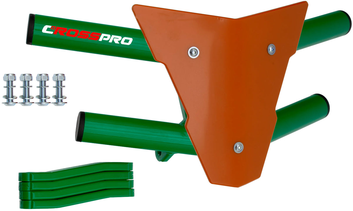 Crosspro - Front Bumper Waspe For Adly Herkules 500 S-Green Tube / Orange Plate