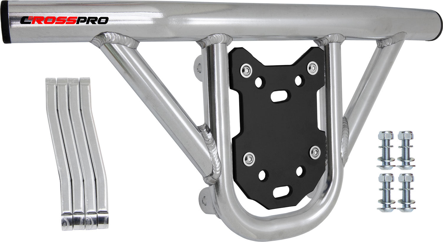 Crosspro - Front Bumper Hat For Suzuki LT-R 450-Polish Tubo / Black Plate