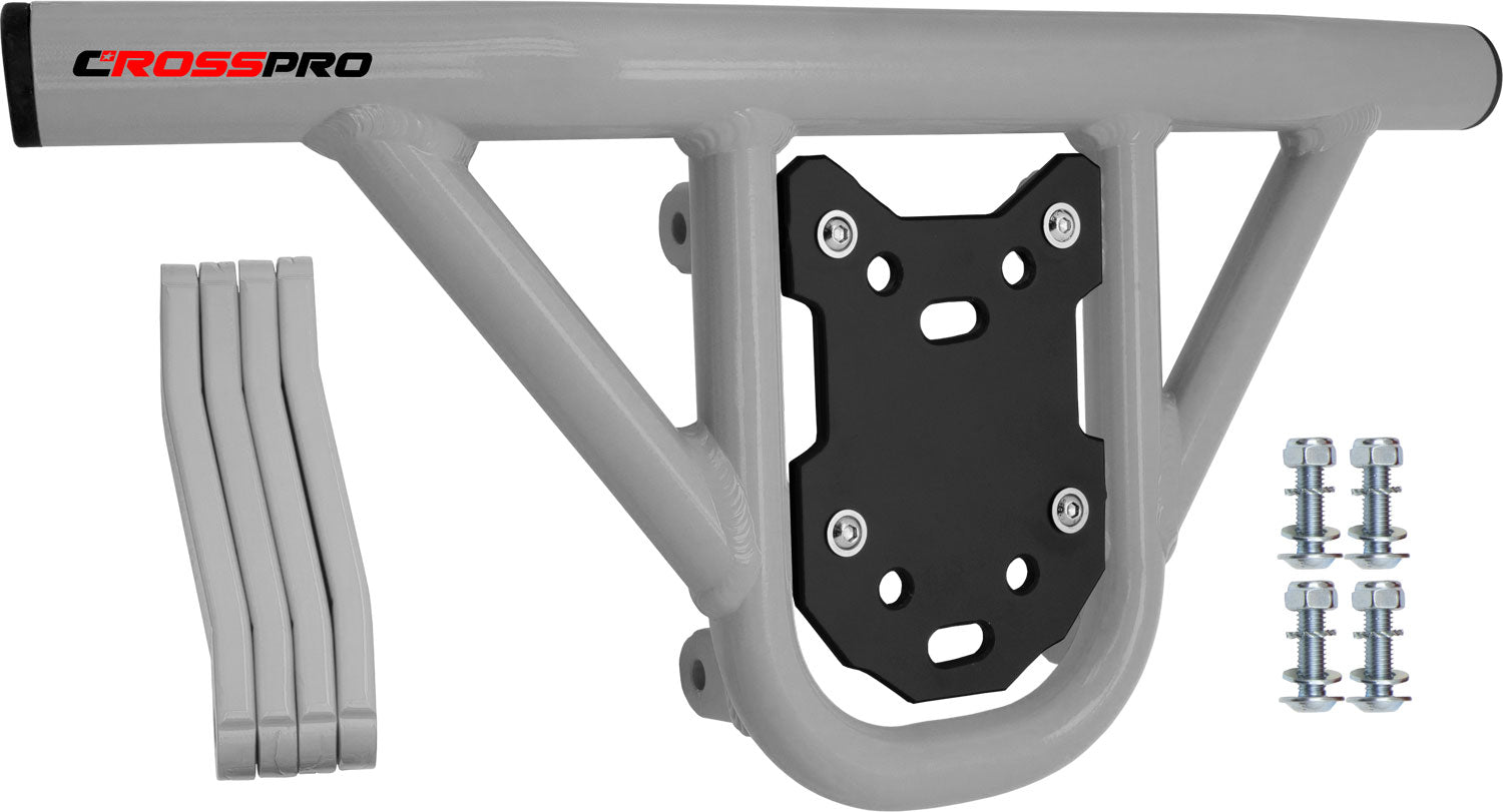 Crosspro - Front Bumper Hat For Can Am (BRP) DS 450-White Tube / Black Plate