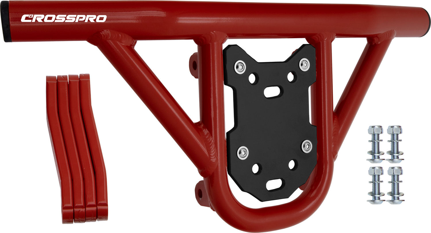 Crosspro - Front Bumper Hat For Suzuki LT-Z 250-Red Tube / Black Plate