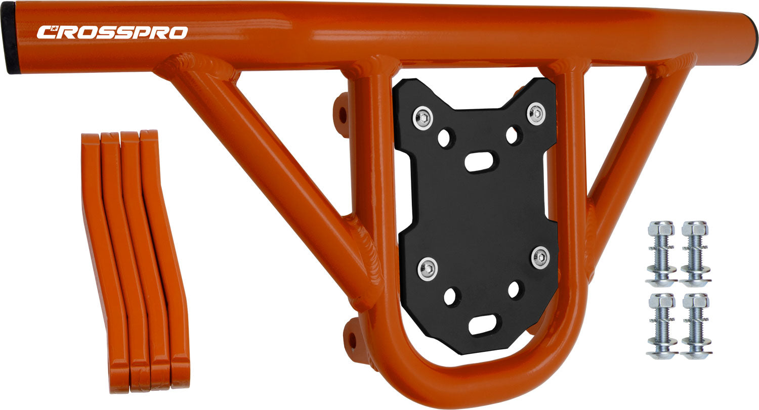 Crosspro - Front Bumper Hat For Dinli DL 450-Orange Tube / Black Plate