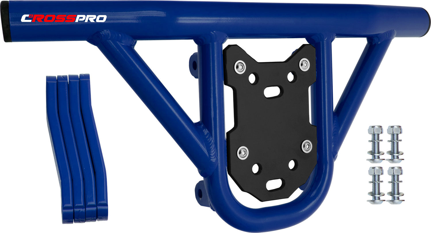 Crosspro - Front Bumper Hat For Yamaha YFM 250 Raptor-Blue Tube / Black Plate