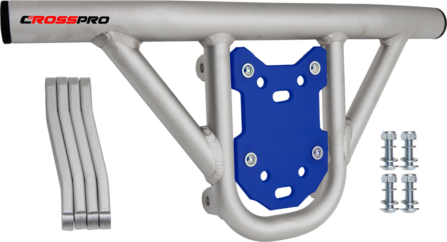 Crosspro - Front Bumper Hat For Can Am (BRP) DS 250-Ice Polish Tube / Blue Plate