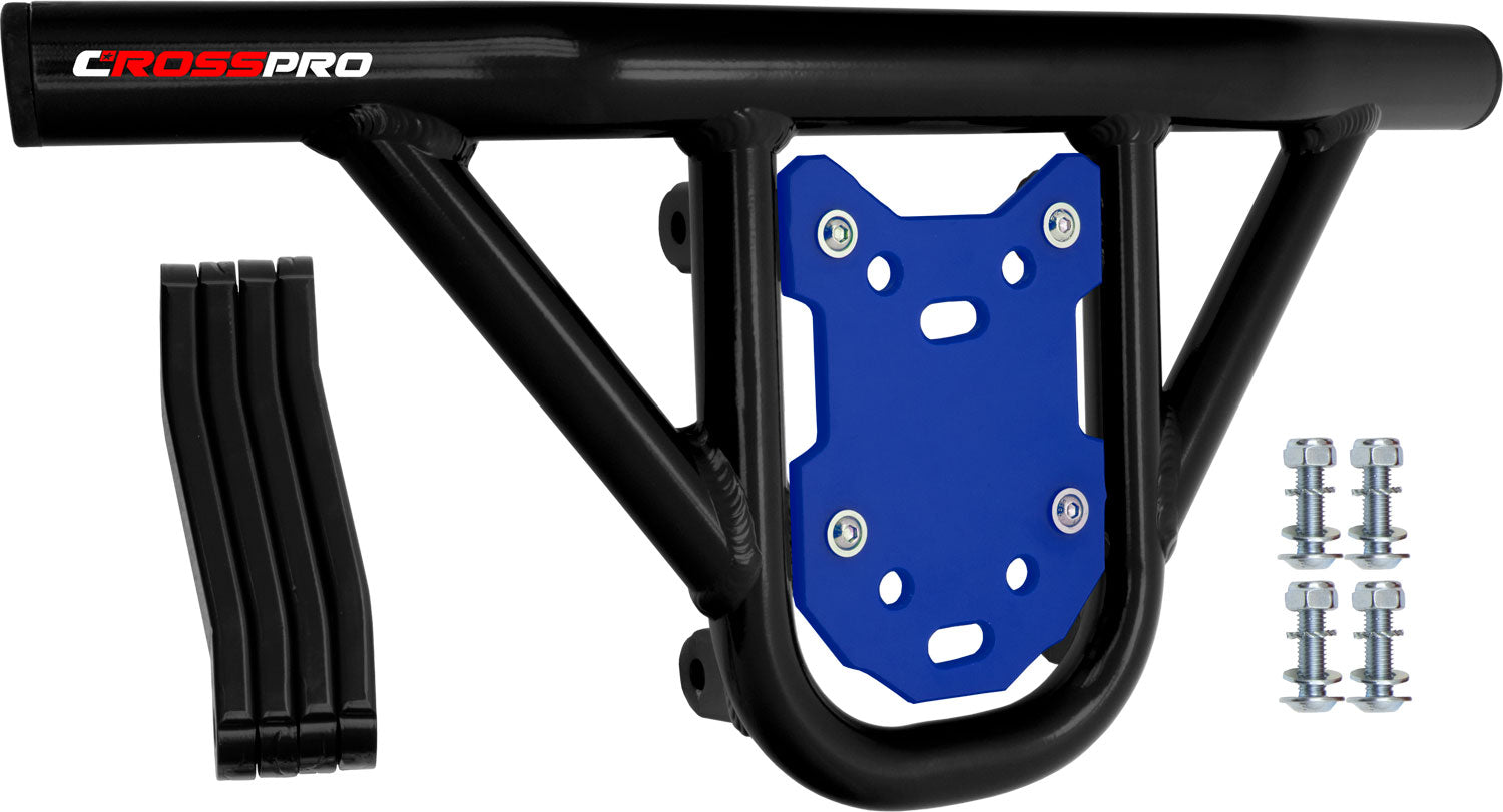 Crosspro - Front Bumper Hat For Suzuki LT-R 450-Black Tube / Blue Plate