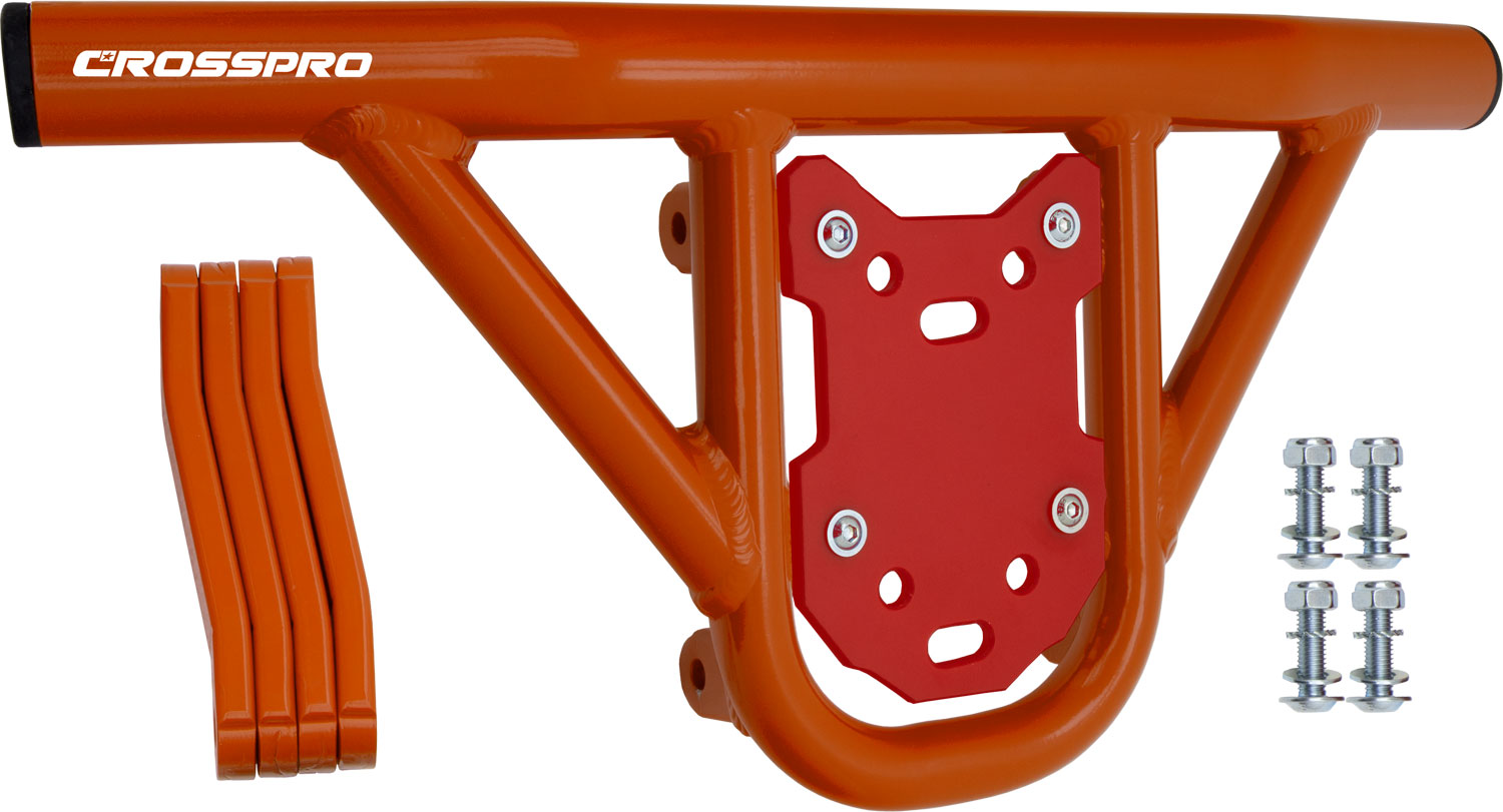 Crosspro - Front Bumper Hat For Can Am (BRP) DS 450-Orange Tube / Red Plate