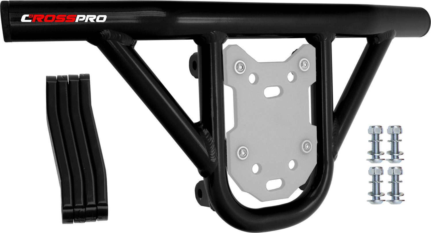 Crosspro - Front Bumper Hat For Suzuki LT-R 450-Black Tube / White Plate
