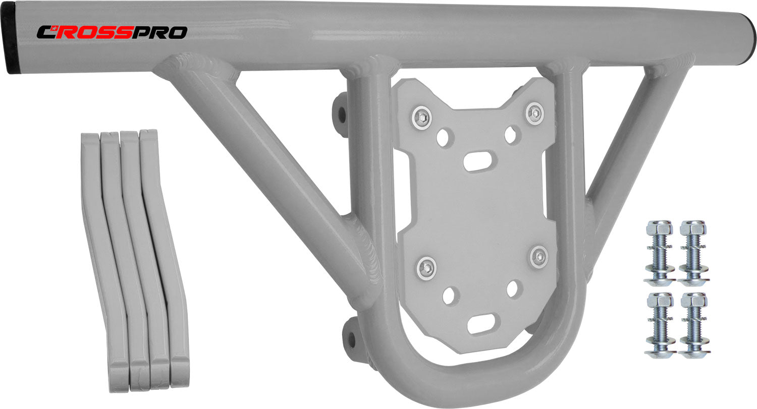 Crosspro - Front Bumper Hat For Kawasaki KFX 450R-White Tube / White Plate
