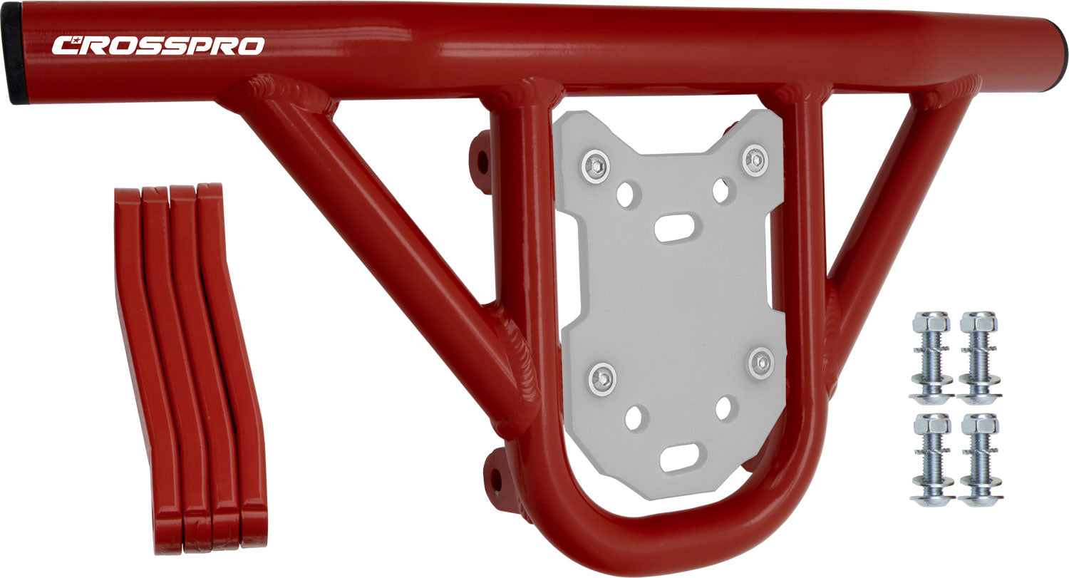 Crosspro - Front Bumper Hat For Honda TRX 250-Red Tube / White Plate